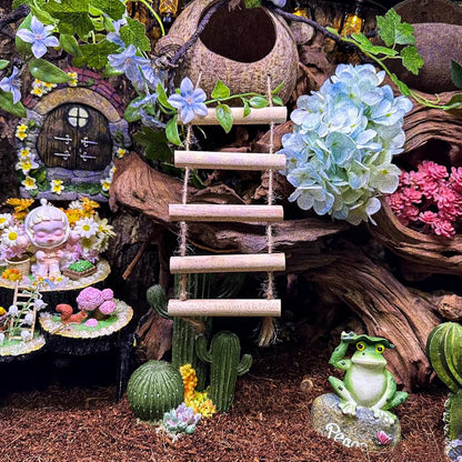 Crested Gecko Tank Accessories，Reptile Vines Plants with Coconut Shell Ladder Hideout Hermit Crab Decor for Bearded Dragon Lizard Chameleon Tortoise Snake