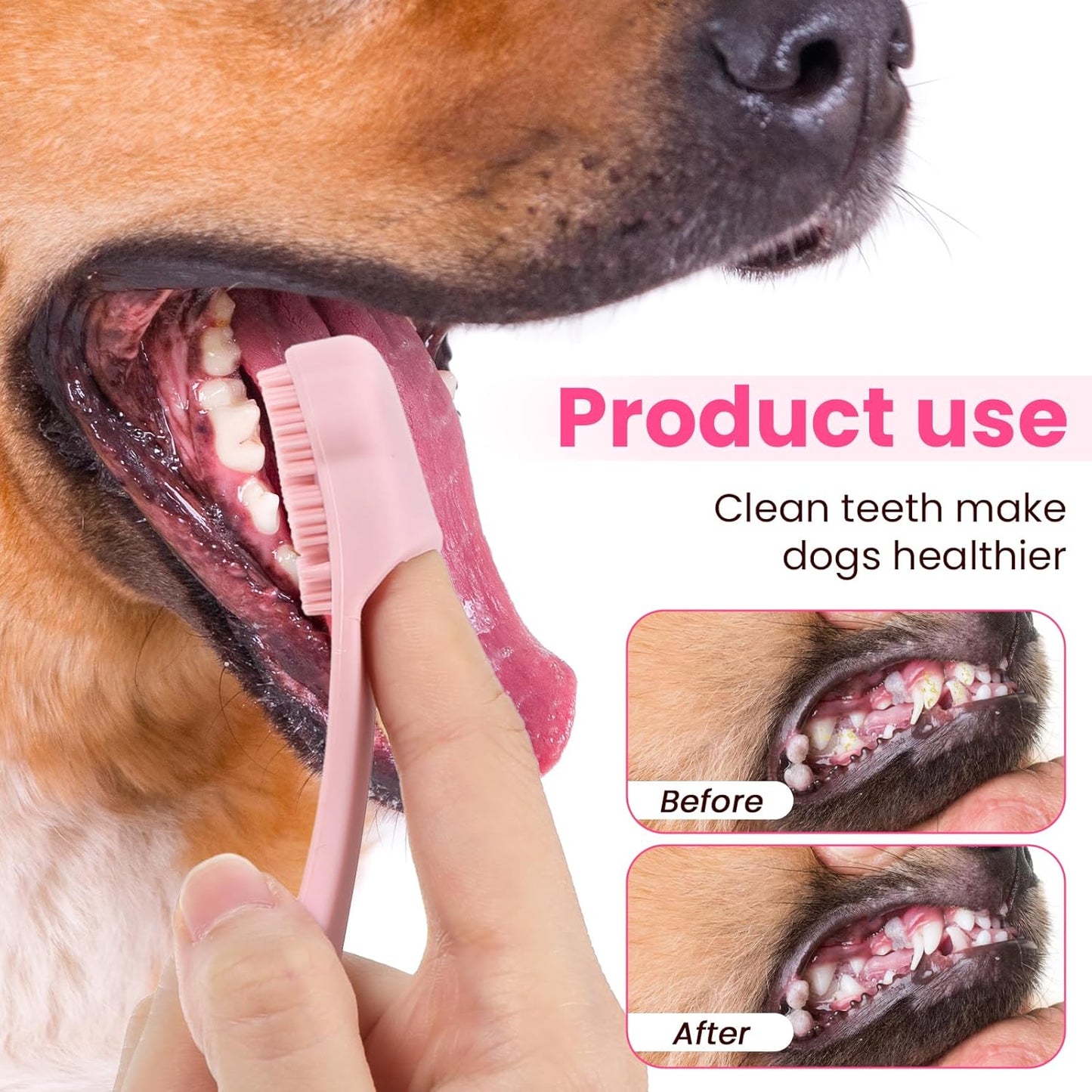 8 Pack Silicone Dog & Cat Finger Toothbrush Kit, Food Grade Toothbrush for Dog, Safe, Non-Toxic, Easy Teeth Cleaning, Prevents Bad Breath & Oral Inflammation