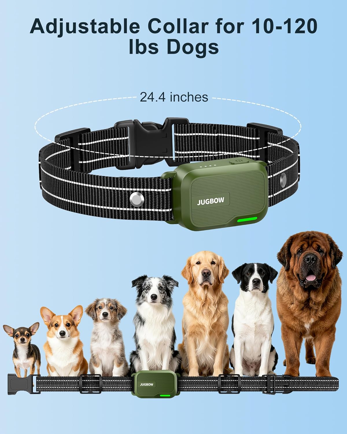 Jugbow Dog Shock Collar - 4500FT Dog Training Collar with Remote, IPX8 Waterproof Electric Dog Collar with 4 Training Modes, Security Lock, Rechargeable eCollar for 10-120lbs Small Medium Large Dogs