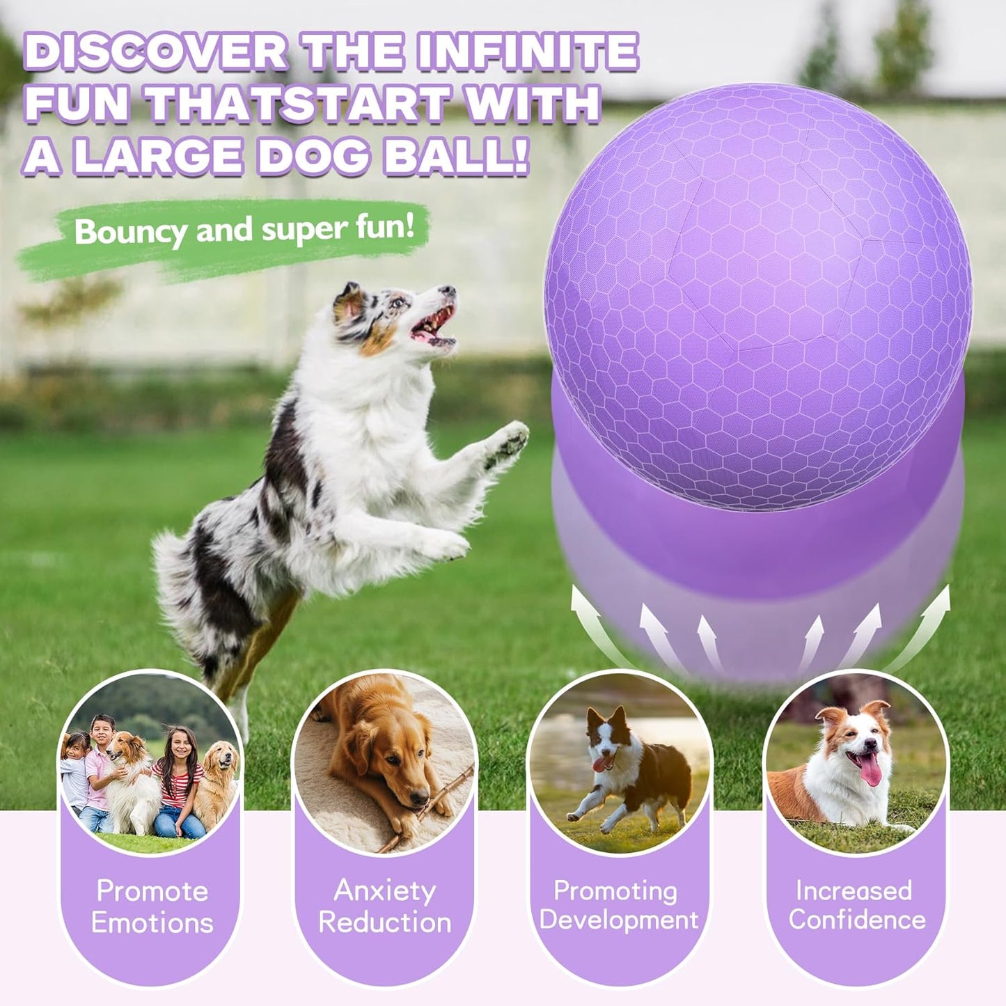25" Herding Ball for Dogs and Horses, Durable Waterproof Dog Toy, Dual-Layer Large Interactive Pet Play Ball for Australian Shepherds, Cattle Dogs