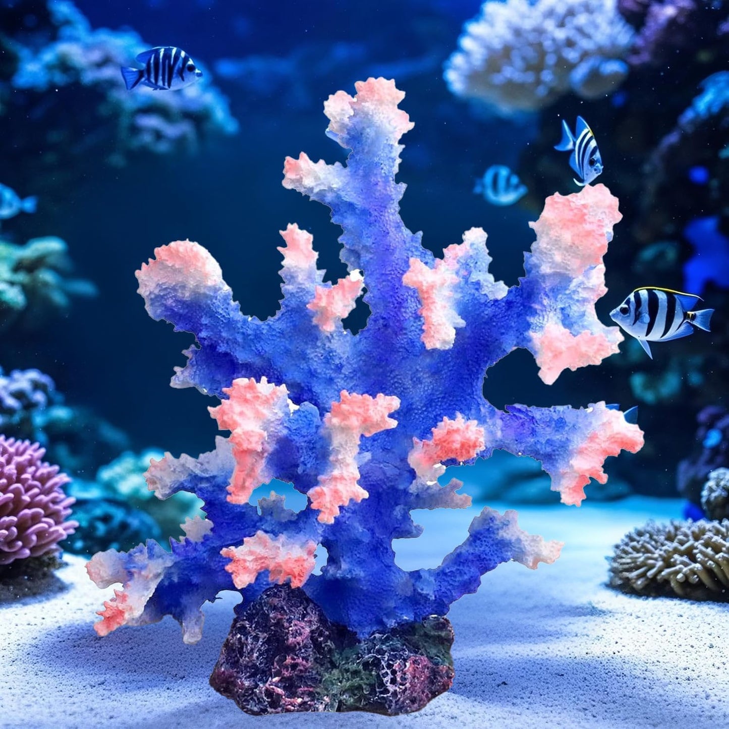 Polyresin Coral Ornament for Fish Tank Decorations,Aquarium Landscape Decor - Safe for Saltwater & Freshwater