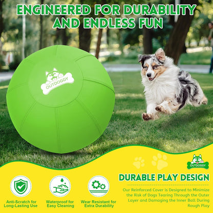 Herding Ball for Dogs 18 Inch - Dual-Layer Heavy Duty Herding Ball for Australian Shepherds, Border Collies & Corgis | Outdoor Herding Toy for Small/Medium Dogs - Backyard Training and Play - Green