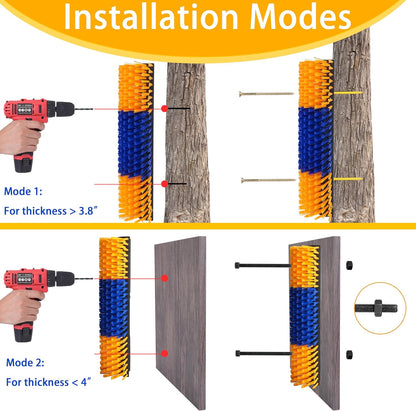 Livestock Scratch Brush, 2 PCS, Yellow, Oblong, Nylon, for Cow, Horse, Goat, Cattle, Pig, Sheep, Relieves Itching, Provides Massage, Removes Dirt, Suitable for Most Livestock