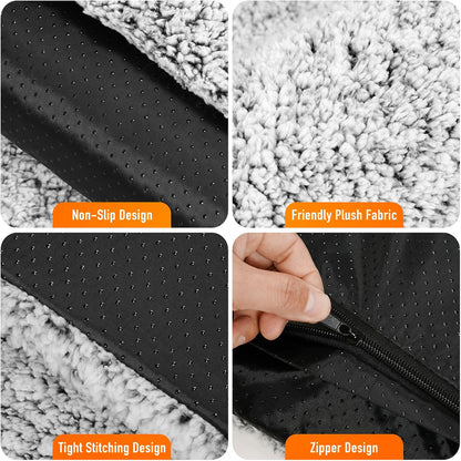 Self Warming Cat Bed, Heated Cat Bed, 2.0 Upgraded Dual-Layer Thermal Foil Heating Pad, Plush Self-Heating Pet Mat for Crate, Floor, with Removable Washable Cover, Non-Slip, 15"x19"