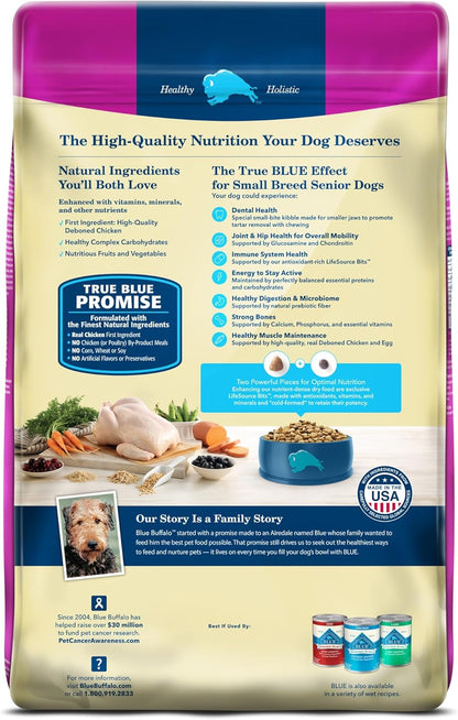Blue Buffalo Life Protection Formula Small Breed Senior Dry Dog Food, Supports Joint Health and Immunity, Made with Natural Ingredients, Chicken & Brown Rice Recipe, 5-lb Bag