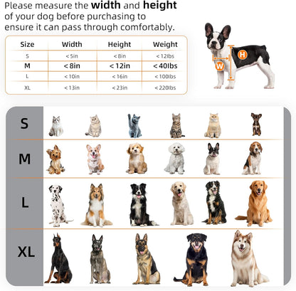 MIAOTONG 3-Flap Dog Door for Wall, Double Magnetic Flaps Pet Door for Wall, Aluminum Lock Doggy Door,Steel Frame and Telescoping Tunnel Dog Doors and Cat Doors(Pets Up to 40 Lb) -Medium