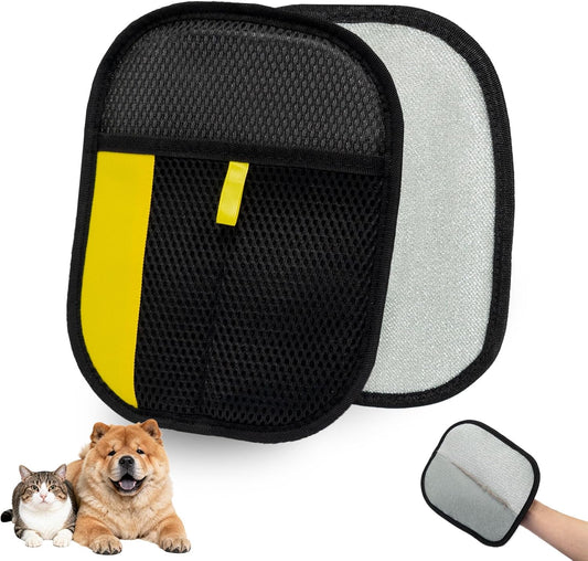 Pet Grooming Gloves for Cats & Dogs – Gentle Deshedding & Massage Brush Glove, Efficient Hair Remover with Static Adsorption, Soft Silicone Tips, Easy to Clean & Comfortable Fit