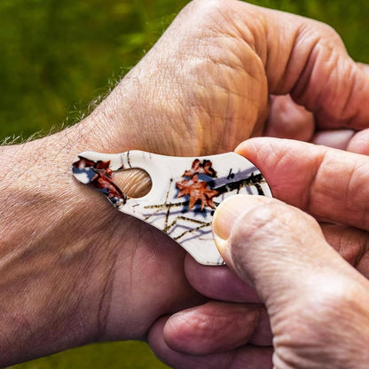 The Original Tick Key - Tick Detaching Device - Portable, Safe and Highly Effective Tick Detaching Tool (Country Roots Snow)