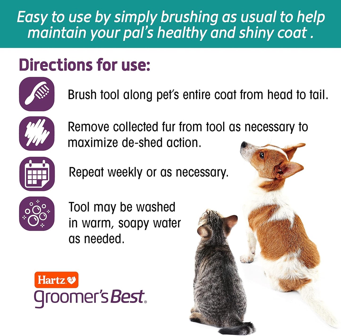 Hartz Groomer's Best Combo Dog Brush, Multi-Colored