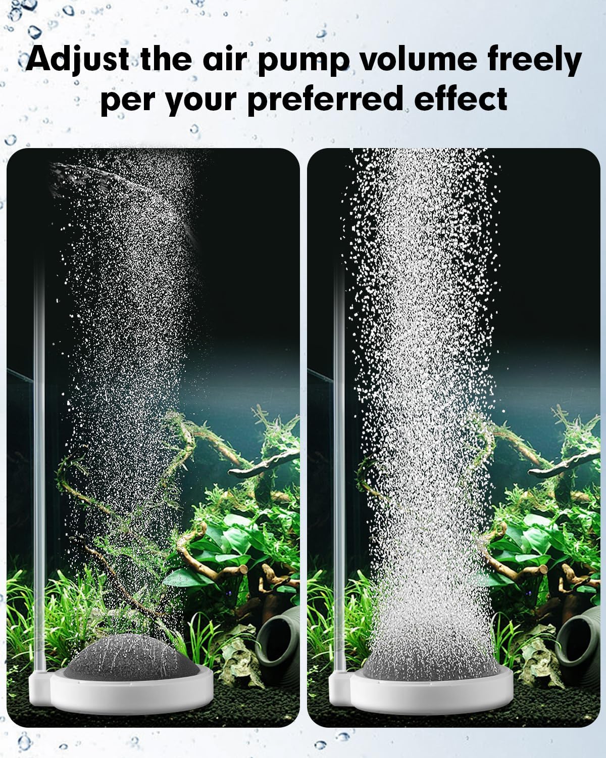 Air Stone for Aquarium Fish Tank Bubbler, 3.2 Inch Nano Air Bubble Stone Aerator Accessories Bubbler for Fish Tank Air Pump Hydroponics