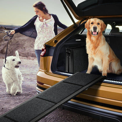 Dog Ramp for Car 71" Long & 17" Wide Folding Dog Ramp with Non-Slip Surface,Portable Pet Ramp for Large Dogs Up to 300LBS