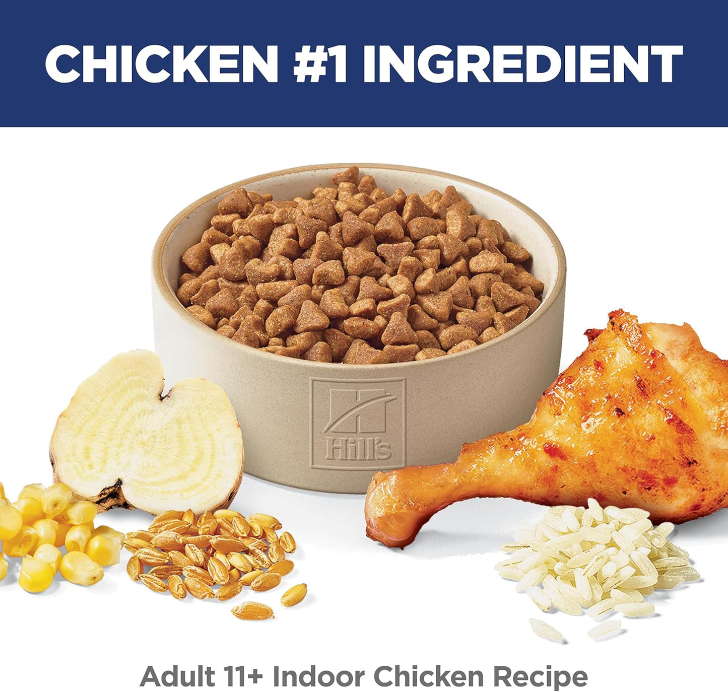 Hill's Science Diet Indoor, Senior Adult 11+, Easy Litter Box Cleanup, Dry Cat Food, Chicken Recipe, 7 lb Bag