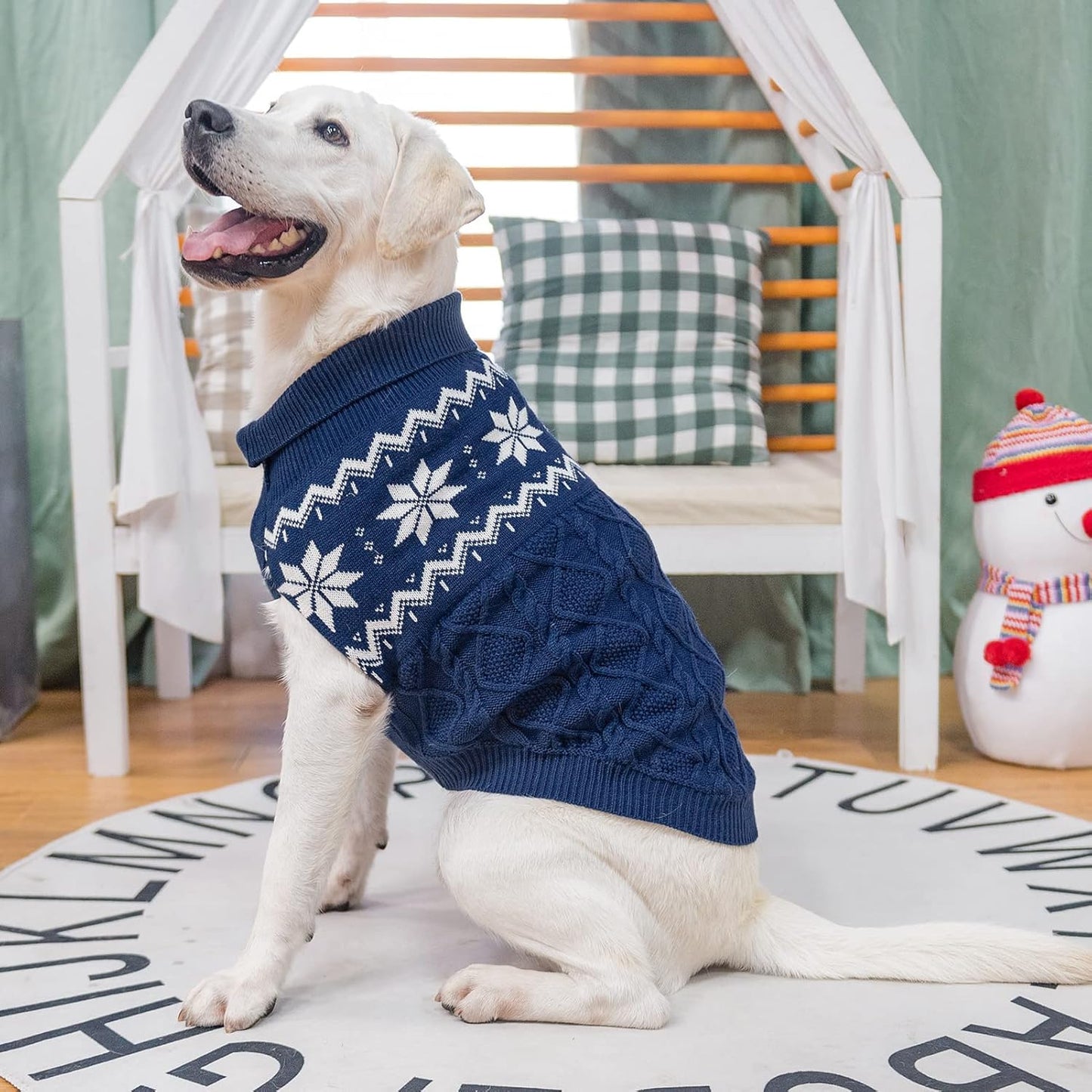 Warm Winter Dog Sweater - Cold Weather Pet Clothes for Small Medium Large Dogs Indoor Outdoor, Soft Classic Knit Puppy Apparel
