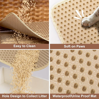 Hidden Cat Litter Box Enclosure Furniture - Handwoven Rattan Pet House with Removable Mat, Elevated Metal Feet, Large 30.3x18.2x24.5 Inches for Modern Design Indoor Living