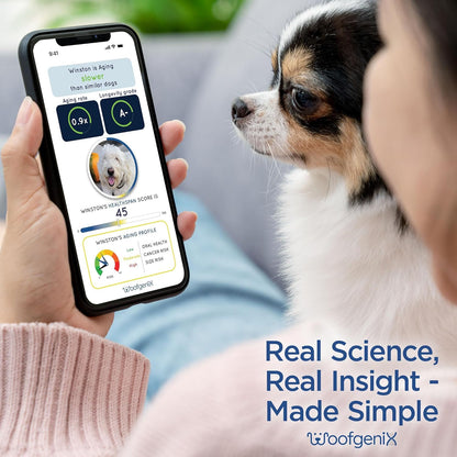 WoofSpan Dog Biological Age Test - DNA Methylation Science to Assess Healthspan, Aging Rate, and Risk for Common Conditions - Personalized Health Report & Preventative Care Tool for Dogs