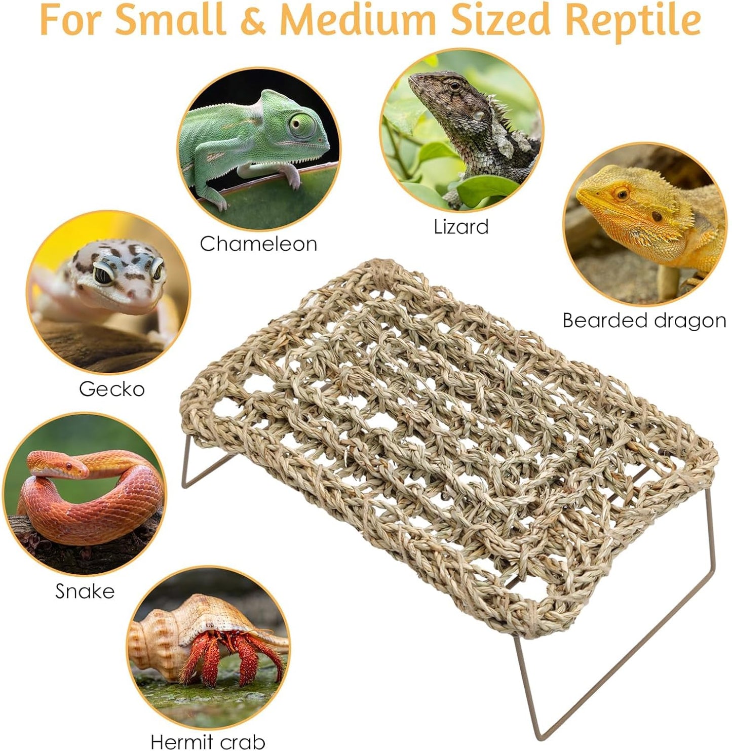 BNOSDM Reptile Cork Bark Substrate and Sea Grass Bed Mat for Lizard, Gecko