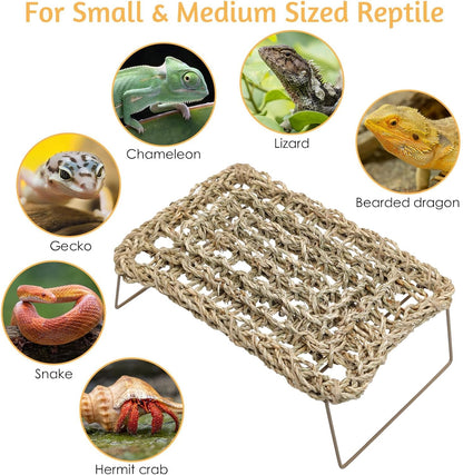 BNOSDM Reptile Cork Bark Substrate and Sea Grass Bed Mat for Lizard, Gecko