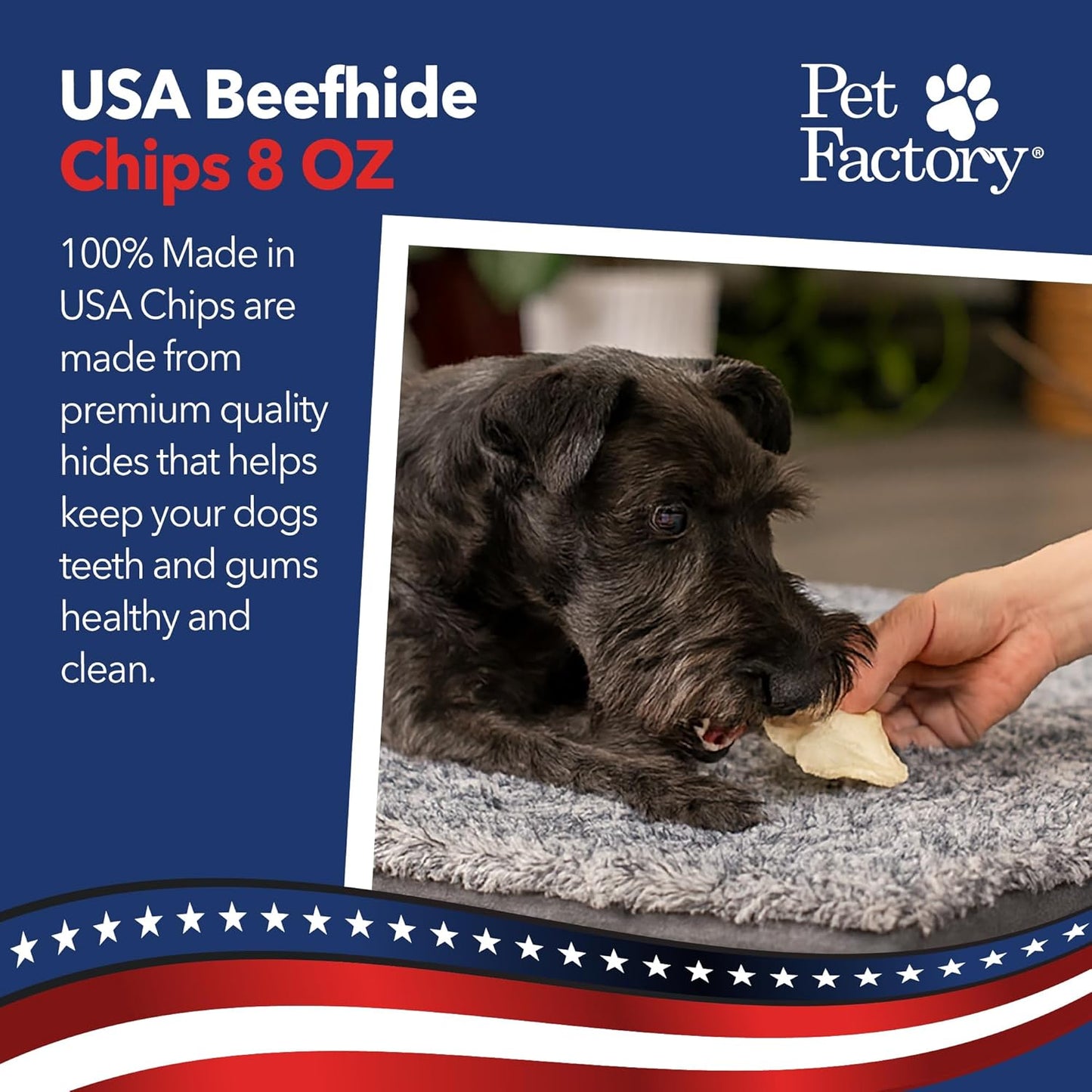 Pet Factory 100% USA Made Beefhide 8in Rolls Dog Dental Chews - Thick Rawhide Dental Chews for Dogs, Promotes Healthy Teeth & Gums, 99% Digestible - 8 Ounce (Pack of 1)