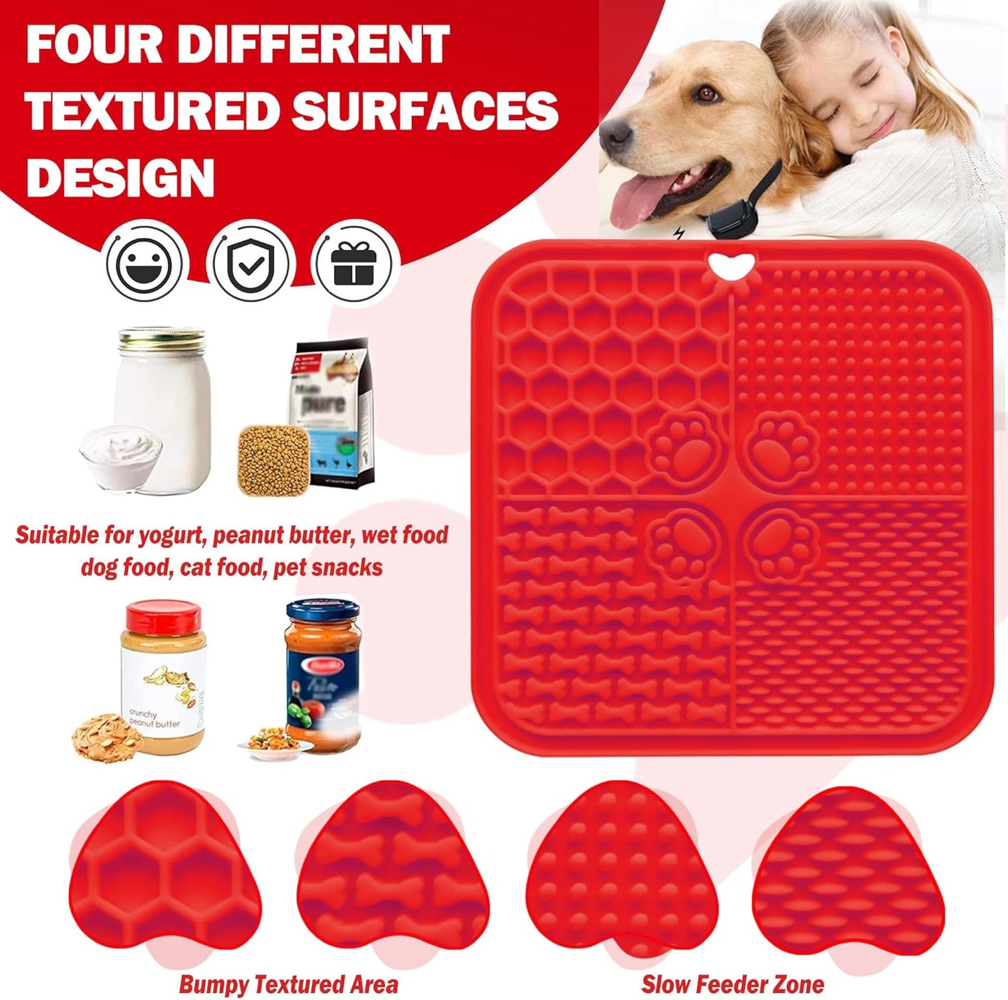 Homemade Dog Treat Molds Silicone,Lick Mat for Dogs & Cats with Suction Cups,Cookie Cutters for Homemade Dog Treats,Includes Vet-Approved Recipe Cards