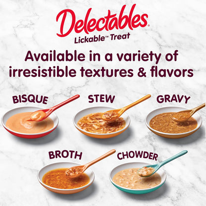 Delectables Savory Broths Lickable Wet Cat Treat Variety Pack, 12Count(Pack of 1)
