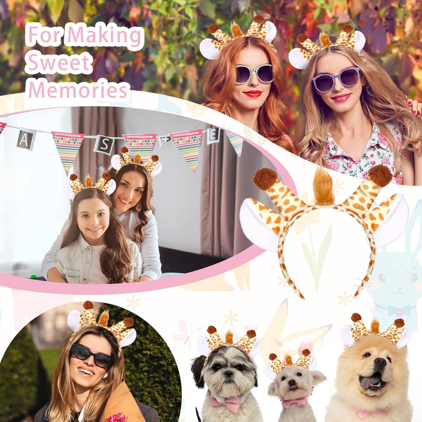 Dog Ears Headband Cartoon Hair Hoop Animal Headwear Costume Hair Bands Cosplay Party Accessories Headpiece