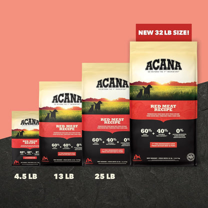 ACANA Grain Free Dry Dog Food Red Meat Recipe 32lb Bag