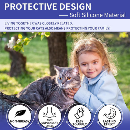 4 Pack Flea Collar for Cats, 32 Months Flea and Tick Prevention for Cat, Waterproof & Natural Cat Flea and Tick Treatment, Adjustable for Cats Kittens(Blue&Pink)