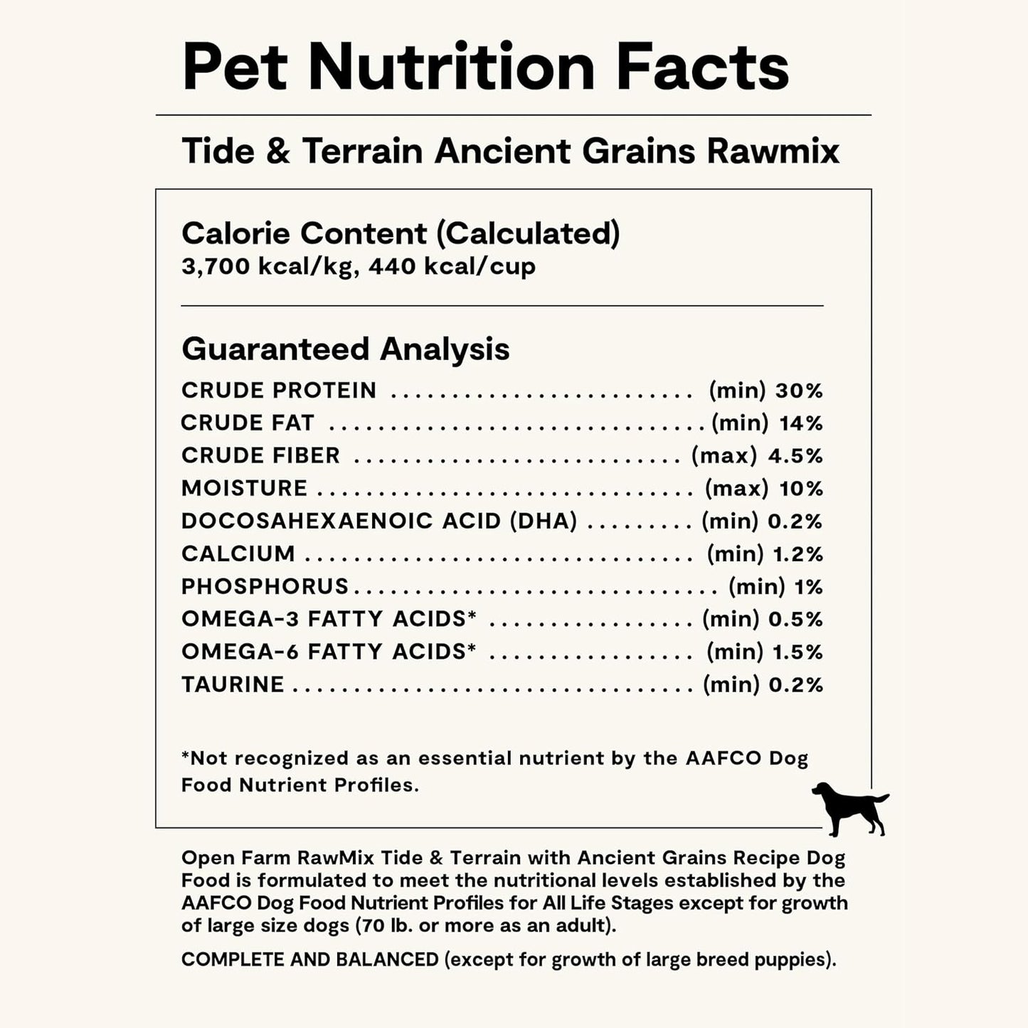 Open Farm, RawMix Dry Dog Food with Ancient Grains, Protein-Packed Kibble Coated in Bone Broth with Freeze Dried Raw Chunks, Pollock Beef & Salmon, Tide & Terrain Recipe, 3.5lb Bag