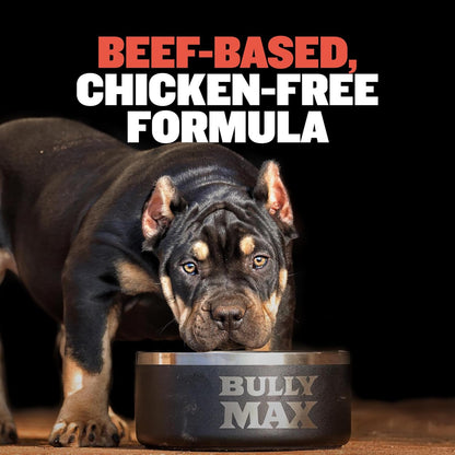 Bully Max Dry Dog Food for Adults & Puppies - High Protein & Fat for Muscle & Weight Gain - High Performance Dog Food Supplements - Small & Large Breed Dogs (530 Calories Per Cup), Beef, 15lb Bag