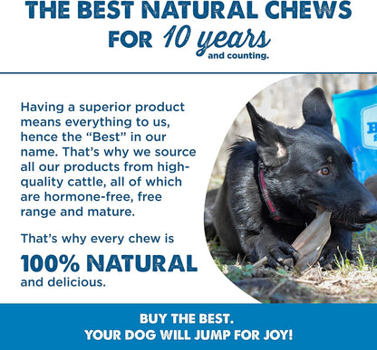 Best Bully Sticks Cow Ears for Dogs - 15 Count (Pack of 1) - Natural, Free-Range Grass-Fed, Single Ingredient, High Protein, Easily Digestible, Great for Various Breeds