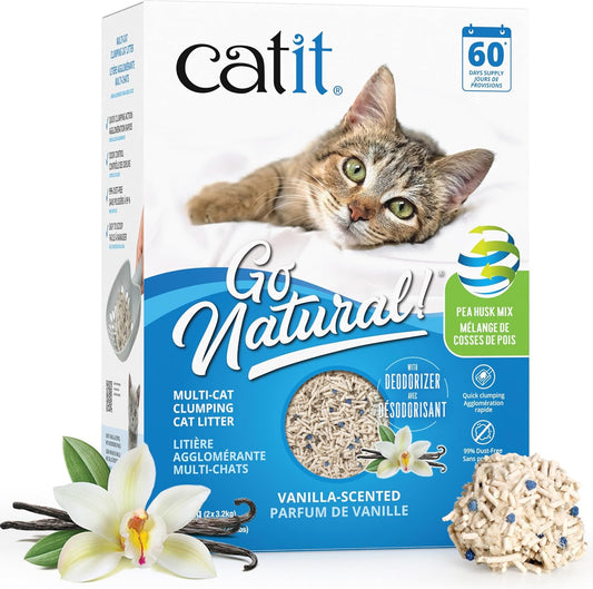 Catit Go Natural Plant-Based Cat Litter, Sustainable and Eco-Friendly, 99% Dust-Free, Low Tracking, High Absorption, Odor Control, Easy to Scoop