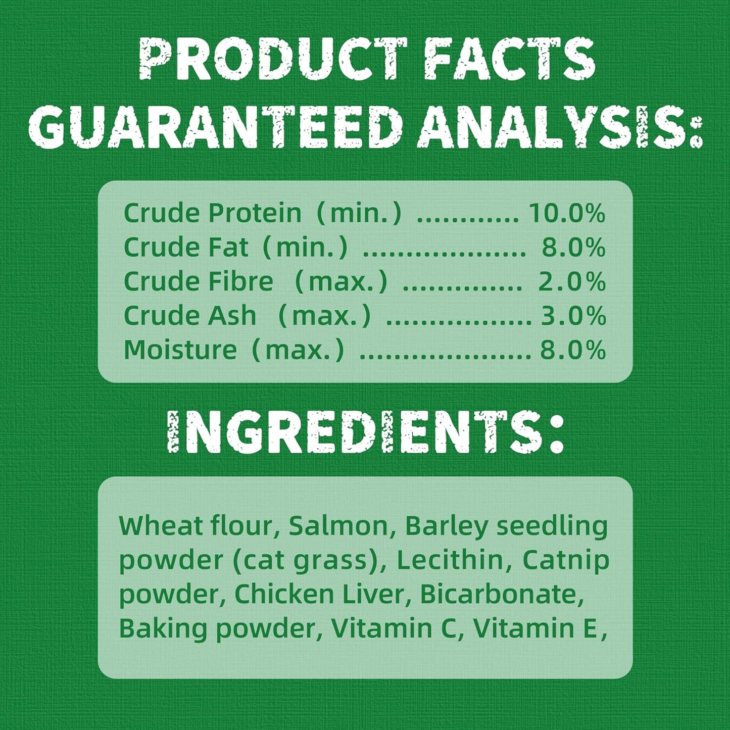 Just Try 13.4 OZ Cat Treats for Indoor Cats Hairball Control Natural Salmon Healthy Cat Grass Treats Kitten Snacks Training Biscuits Catnip for Cats Dental Care