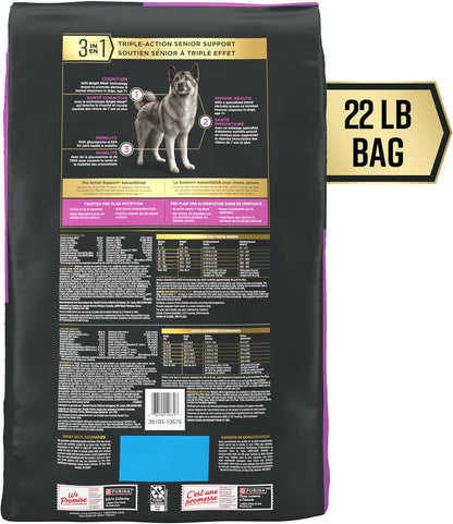 Purina Pro Plan AdvantEDGE Senior Support Plus Shredded Blend Chicken and Rice Formula Dry Dog Food - 22 lb Bag