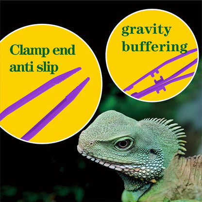 5-Pack Reptile Feeding Tongs Set - Hygienic Anti-Slip Purple Tweezers for Bearded Dragons, Lizards, Snakes, Aquariums & Small Animals(Five Colors to Choose from)