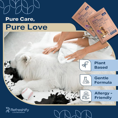 Dog Wipes for Paws and Butt - Plant Based Lavendar Scented (Pack of 400) - Pet Wipes for Dogs and Cats - Deodorizing Non Toxic Dog Wipes, +12 Additional Travel Wipes