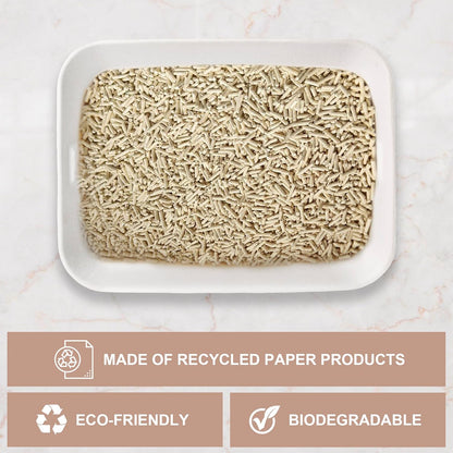 Disposable Cat Litter Box, Sturdy and Durable, Extra Thick, Large Size - 16.2"x12.6"x3.9", Water Resistant and Sustainable, Disposable Litter Boxes for Cats (White, 10-Pack)