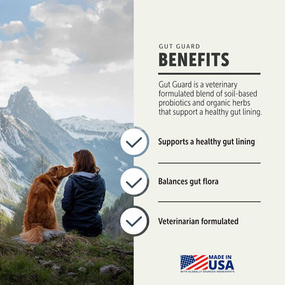 Four Leaf Rover Gut Guard - Dog Probiotics, Prebiotics, and Organic Herbs for Gut Health and Immune Support - Veterinarian Formulated - 30 Day Large Dog Supply