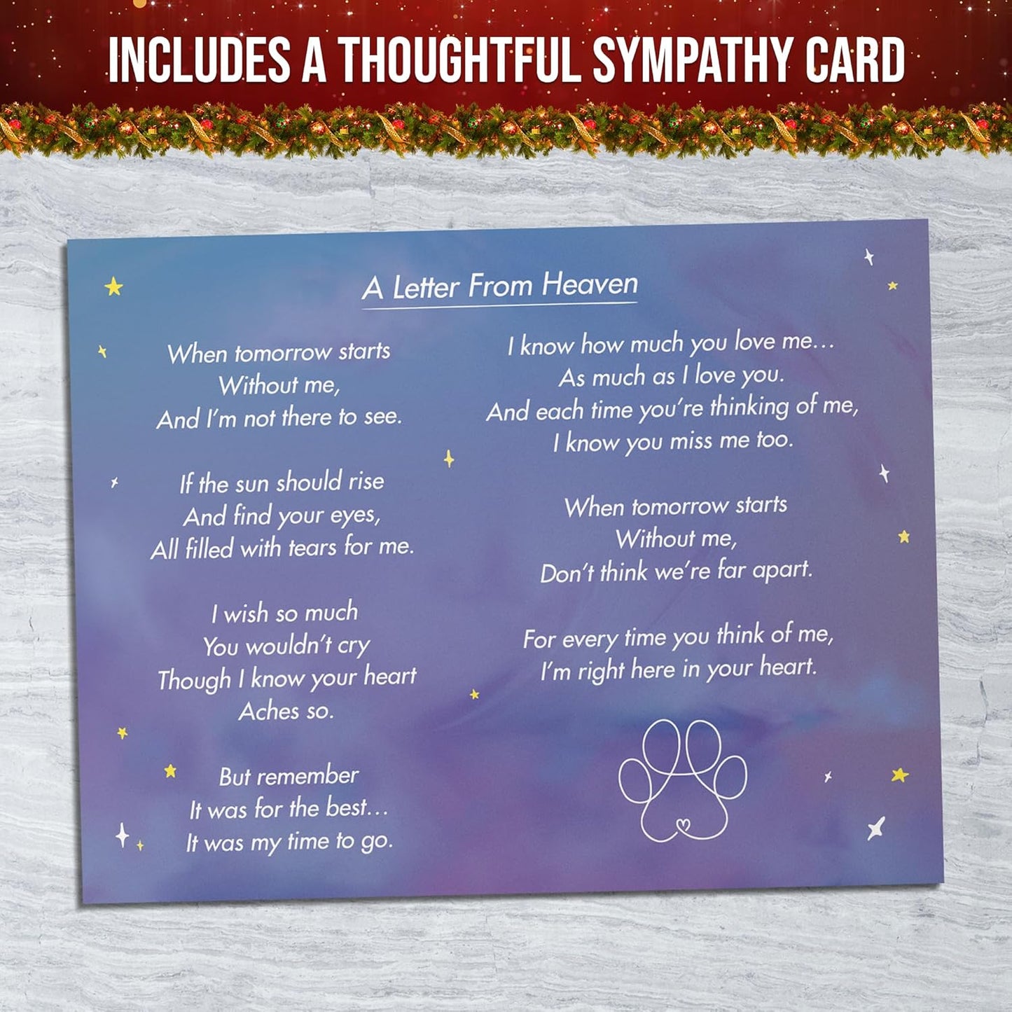 Capti Rainbow Bridge Cat Memorial Gifts - I'll Meet You at The Rainbow Bridge - Pet Loss Gifts, Bereavement, Sympathy Keepsake Cat Mom Gifts for Loss of Pet