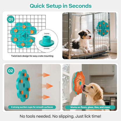 2 in 1 Lick Mat for Crate Training, Dog Slow Feeder Anxiety Relief Enrichment Pad with Suction Cups, Dishwasher Safe, BPA-Free Silicone for Small & Medium Dogs, 1 Pack