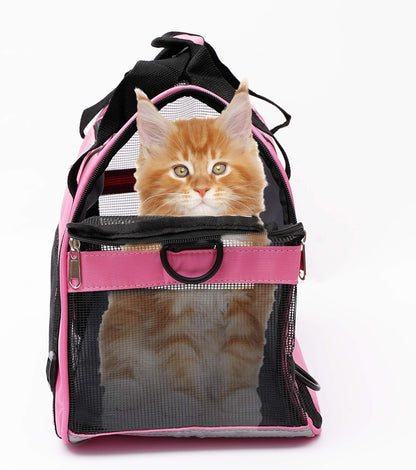Cat Carrier for Small Cats Soft-Sided Pet Carrier for Cats Puppies Small Pets Airline Approved Lightweight Comfortable Travel Cat Carrier (Small, Pink)