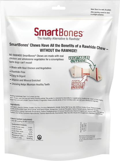 SmartBones Mini Bones with Real Chicken 56 Count, Rawhide-Free Chews for Dogs (Pack of 2)