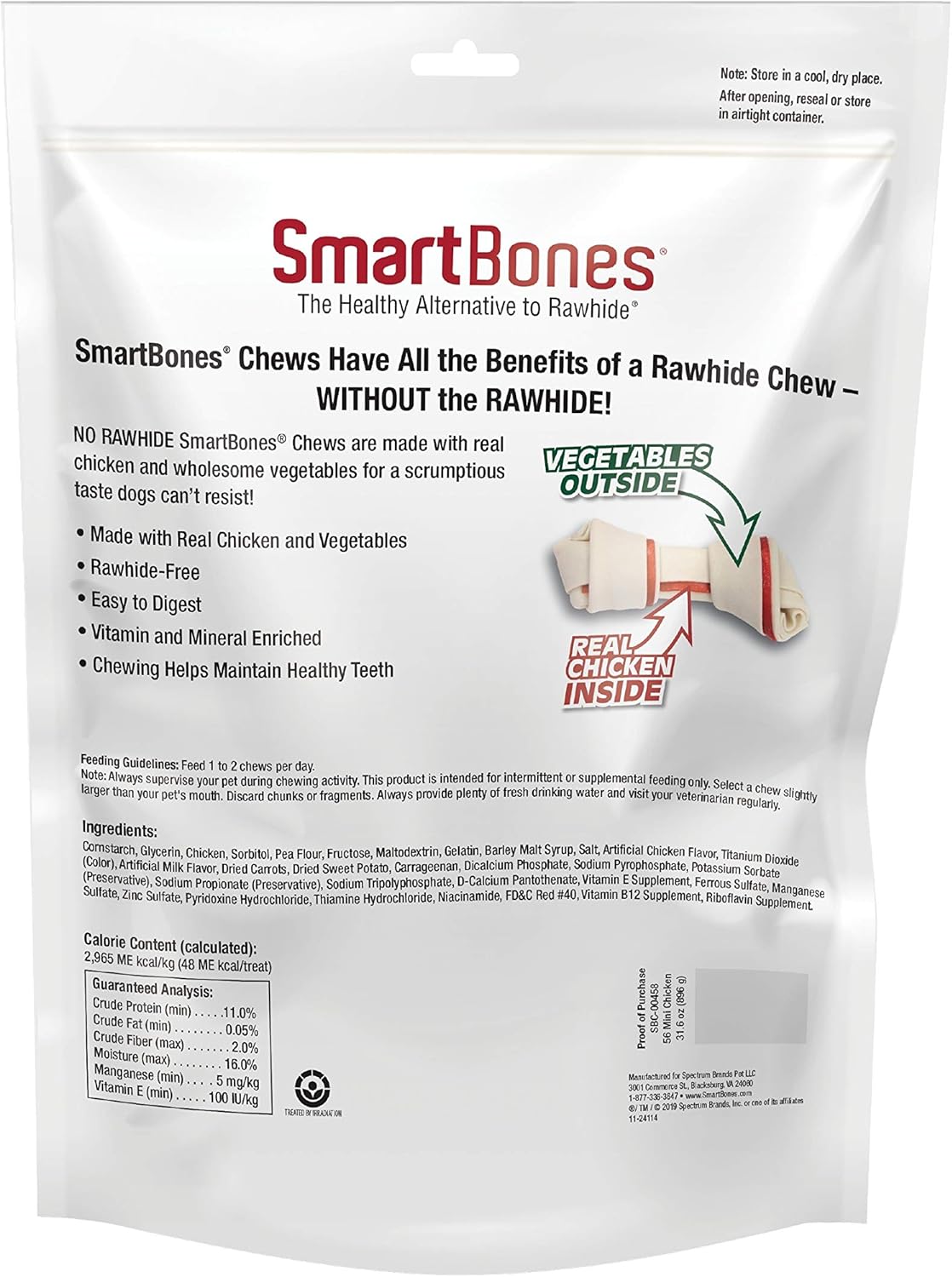 SmartBones Mini Bones with Real Chicken 56 Count, Rawhide-Free Chews for Dogs (Pack of 2)