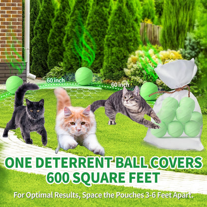 Ponal Cat Repellent Outdoor, Natural Peppermint Oil Cat Deterrent Outdoor Indoor, Keep Cats Off Lawn, Yard, Garden, Mulch & Flower Permanently Against Scratch and Chew, Keep Cats Away, 10 Pack