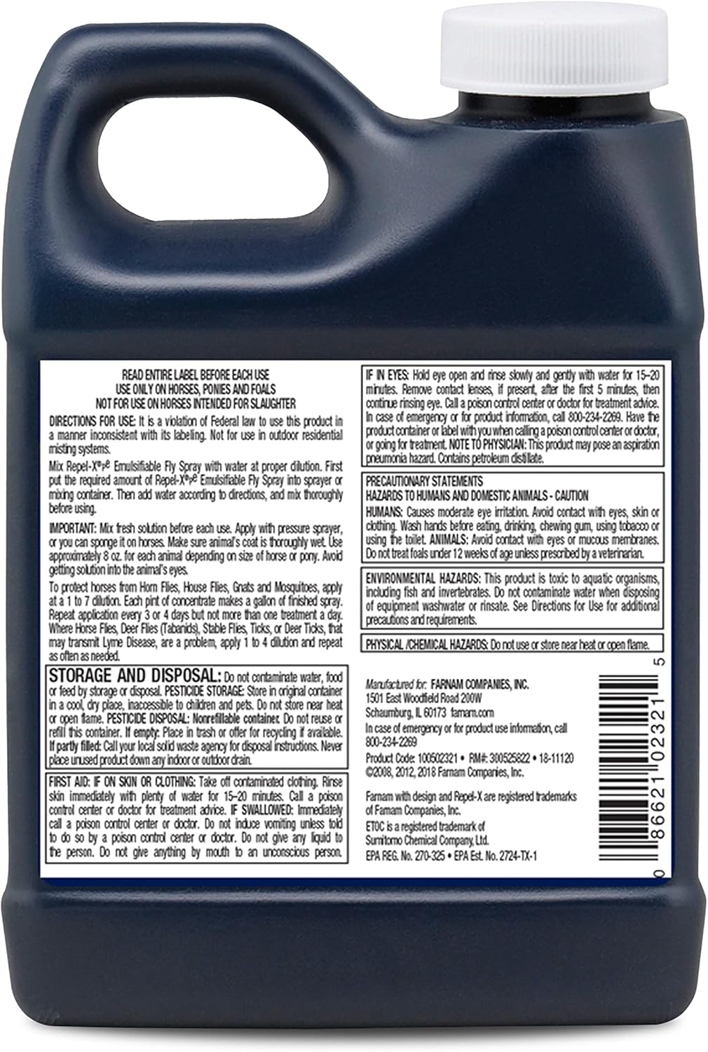 Farnam Repel-X pe Concentrated Fly Spray for Horses, Just Add Water 16 Ounces
