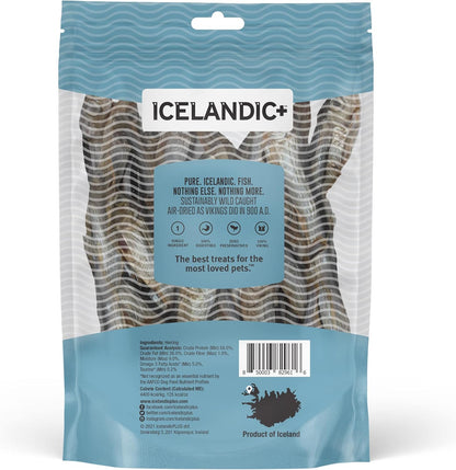 Icelandic+ Whole Fish Herring - 3oz Bag - Dog Treats, Pure Wild-Caught & Air-Dried, Single Ingredient Snack, Pet Chew, Just The Fish Nothing Else
