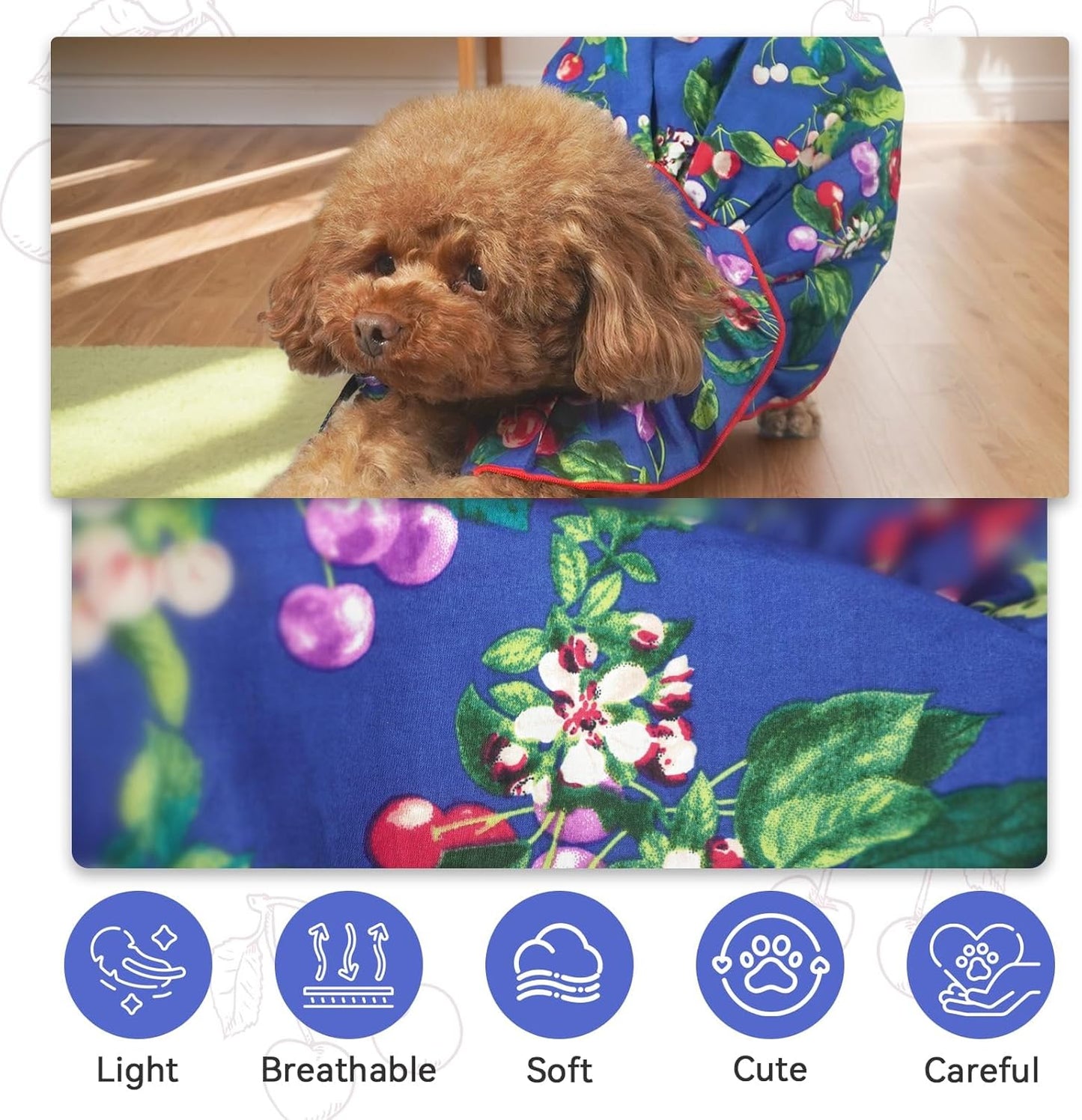 Dog Dress, Dog Party Dress and Dogs Summer Flower Dresses with Lace-Up