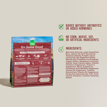 Open Farm, RawMix Freeze Dried Raw Morsels, Dog Food Topper & Meal Mixer, High Protein & Bone Broth Infused with 95% Real Meat, Organs & Bones, Front Range Recipe with Beef, Pork & Lamb, 13.5oz Bag