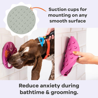 Awoo Paradise Silicone Dog & Cat Lick Mat & Slow Feeder with Suction Cups, Non-Slip, Dishwasher Safe, Extend Mealtime, Reduce Anxiety (Sage)