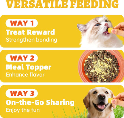 Wellix Freeze Dried Quail Eggs for Cats&Dog Treats - High-Protein Quail Egg Yolk Freeze Dried Cat Treats for Skin&Coat Health - Delicious Training Snacks for Pets 4.2oz