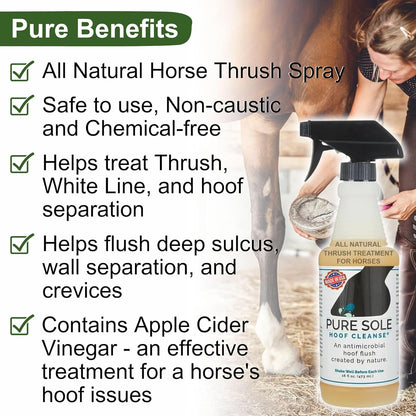 Thrush Treatment for Horses - Pure Sole Thrush Dust (2 oz.) Bundle + Pure Sole Hoof Cleanse (16 oz.)